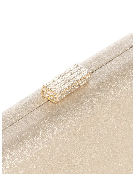 Harde glitterclutch met glittersluiting en kettingschouderband Rinascimento