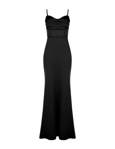 Robe longue fourreau en crêpe scuba avec corset en satin Rinascimento