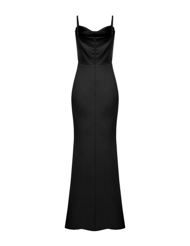 Robe longue fourreau en crêpe scuba avec corset en satin Rinascimento