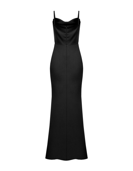 Robe longue fourreau en crêpe scuba avec corset en satin Rinascimento