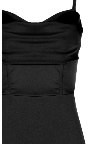 Robe longue fourreau en crêpe scuba avec corset en satin Rinascimento