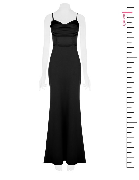 Robe longue fourreau en crêpe scuba avec corset en satin Rinascimento