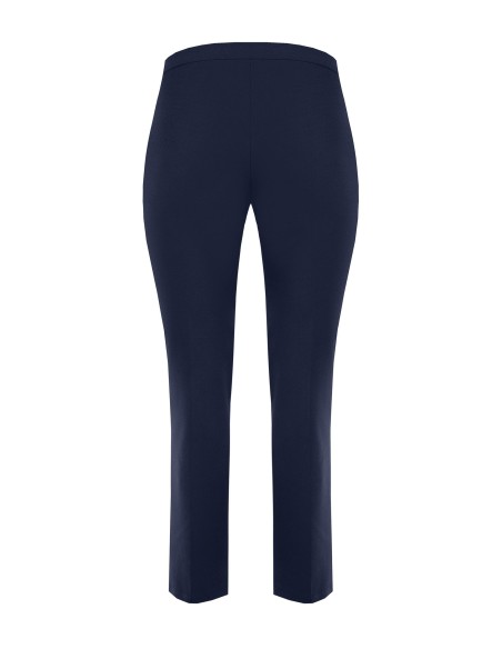 Pantalon droit curvy en scuba crêpe avec détail bijou chaînes et perle Rinascimento Curvy