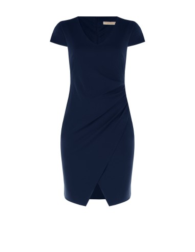 Robe fourreau Curvy en crêpe scuba avec encolure en V froncée sur un côté Rinascimento Curvy