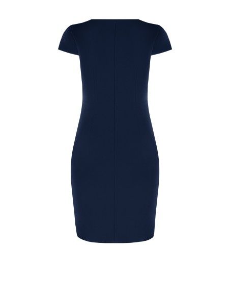Robe fourreau Curvy en crêpe scuba avec encolure en V froncée sur un côté Rinascimento Curvy