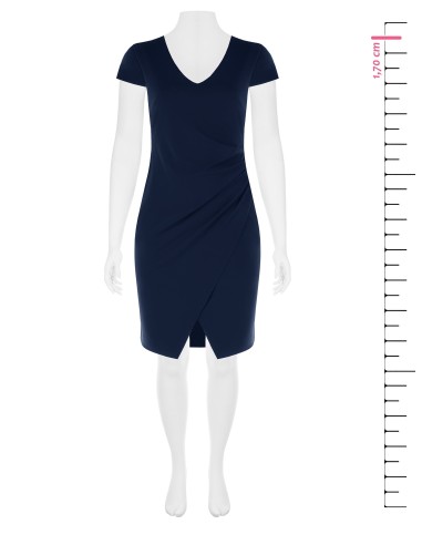 Robe fourreau Curvy en crêpe scuba avec encolure en V froncée sur un côté Rinascimento Curvy
