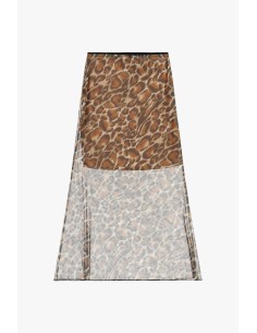 Jupe longue à imprimé animalier avec panneaux transparents Dixie 2
