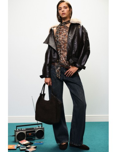 Jean large à effet usé, taille normale, Dixie