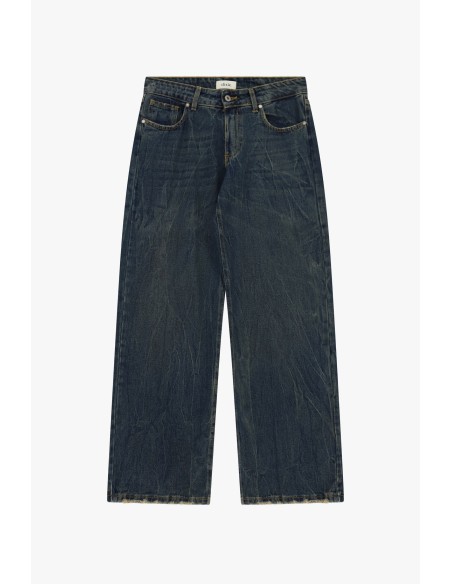 Jean large à effet usé, taille normale, Dixie