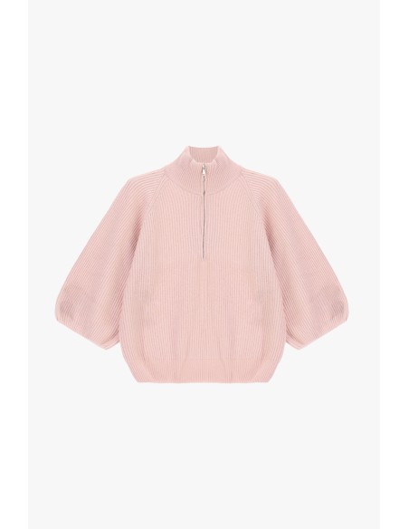 Pull côtelé Dixie à demi-zip et manches amples