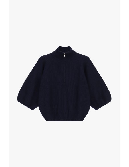 Pull côtelé Dixie à demi-zip et manches amples