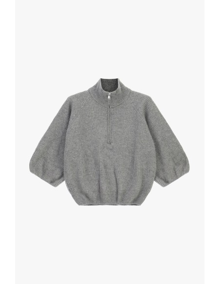 Pull côtelé Dixie à demi-zip et manches amples