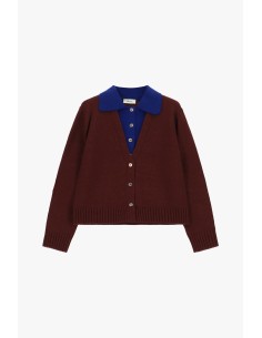 Cardigan Dixie à col contrastant et boutons 2