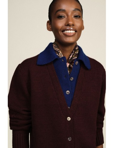 Cardigan Dixie à col contrastant et boutons