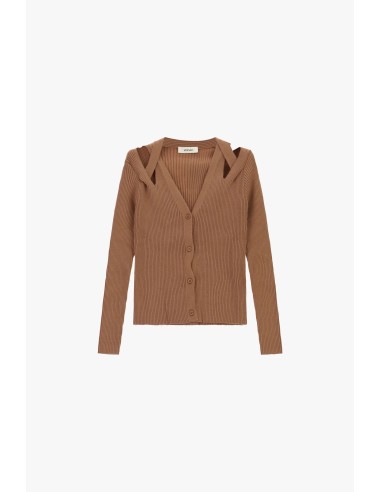 Kort geribbeld vest met overslaghals Dixie