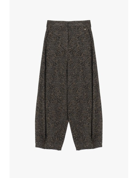 Dixie Palazzo-broek met dierenprint en hoge taille