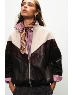 Bomber à motif chevron et fermeture éclair frontale Dixie