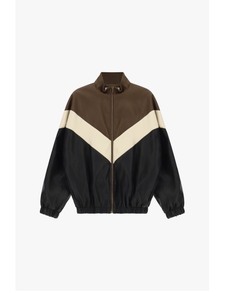 Bomber à motif chevron et fermeture éclair frontale Dixie