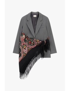 Blazer avec foulard imprimé et franges latérales Dixie 2