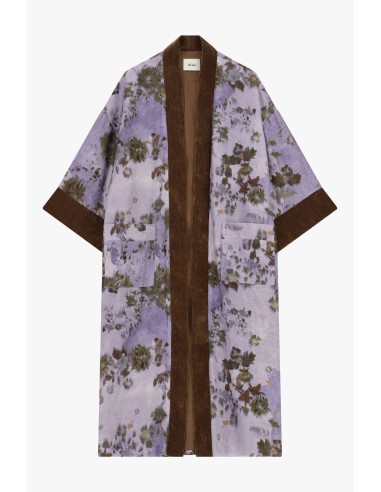 Manteau duster à imprimé floral et bordures contrastantes Dixie