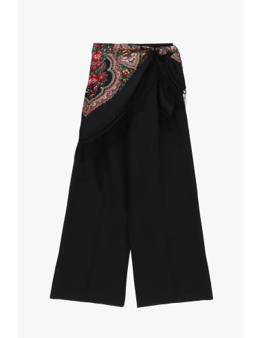 Pantalon palazzo avec bande décorative et franges Dixie