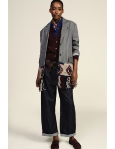 Wijde jeans met riem en omslag Dixie