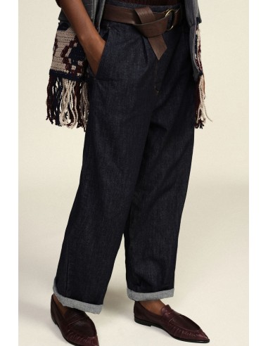 Jean ample avec ceinture et revers Dixie