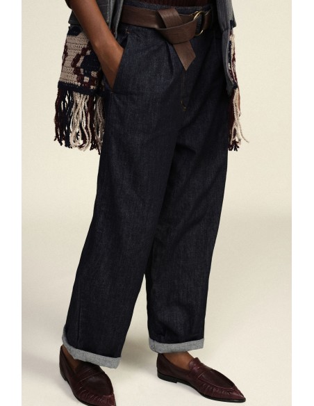 Jean ample avec ceinture et revers Dixie