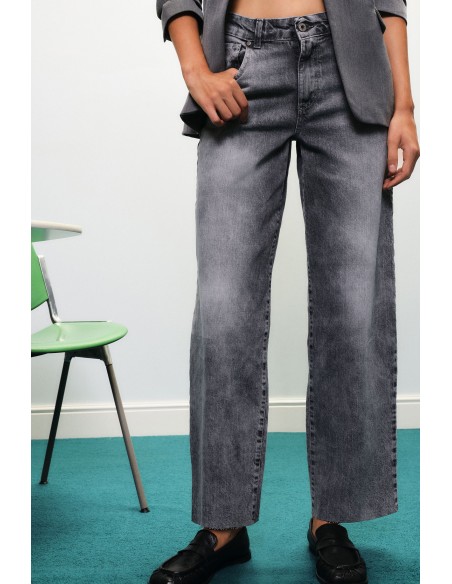Jean wide leg Dixie avec délavage effet vintage