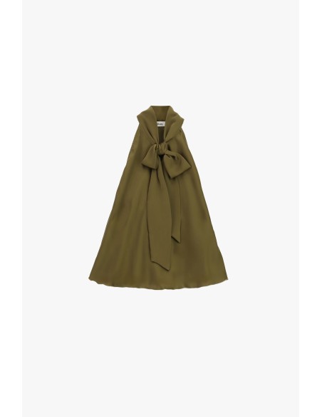 Ruime mouwloze top met centrale strik Dixie