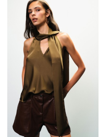 Top ample sans manches avec nœud central Dixie