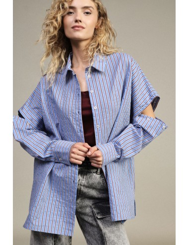 Lange gestreepte blouse met cut-outmouwen Dixie