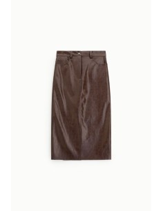 Jupe midi taille haute à imprimé effet crocodile Dixie 2