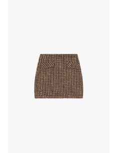 Jupe courte à motif tweed avec poches frontales Dixie