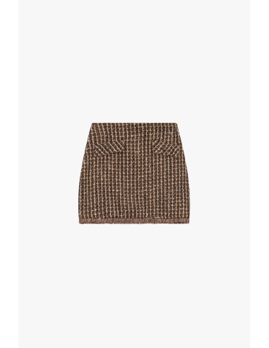 Jupe courte à motif tweed avec poches frontales Dixie
