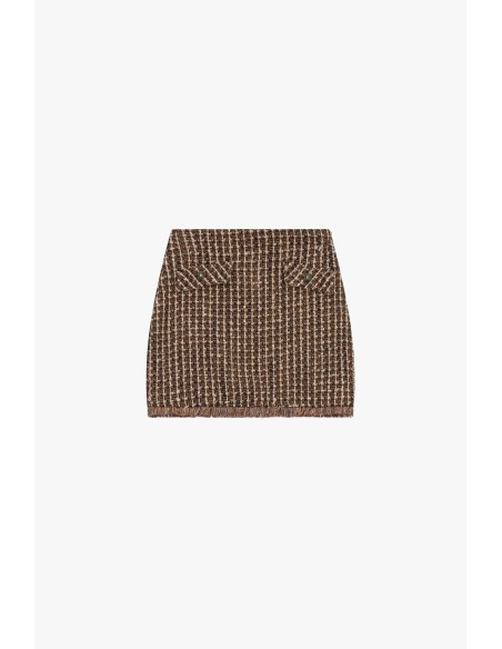 Jupe courte à motif tweed avec poches frontales Dixie