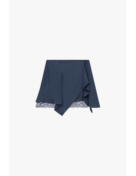 Jupe courte asymétrique avec bordure en dentelle Dixie