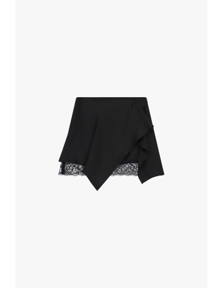Jupe courte asymétrique avec bordure en dentelle Dixie