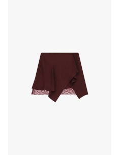 Jupe courte asymétrique avec bordure en dentelle Dixie