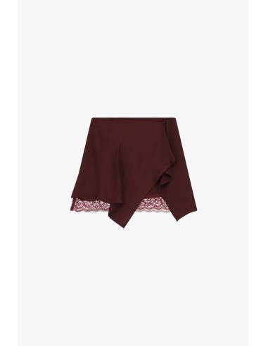 Jupe courte asymétrique avec bordure en dentelle Dixie