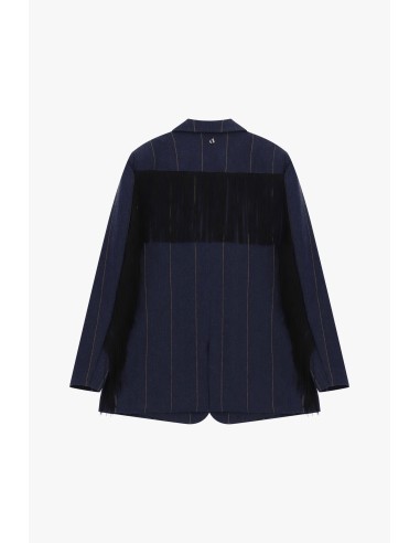 Gestreepte blazer met decoratieve franjes Dixie