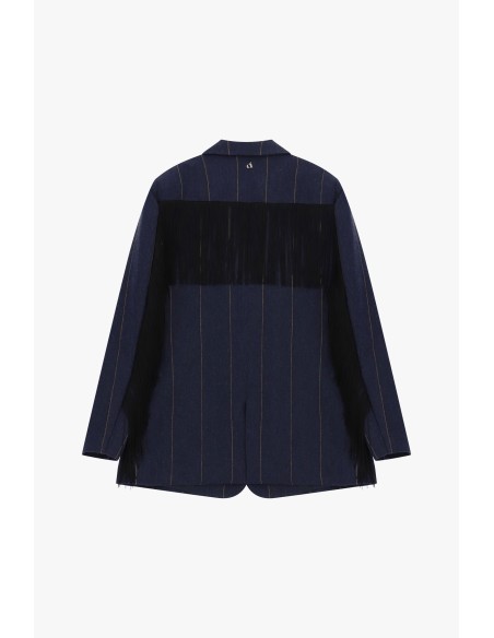 Gestreepte blazer met decoratieve franjes Dixie