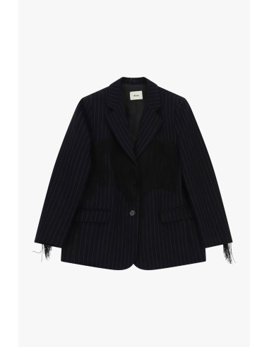 Krijtstreepblazer met franjes Dixie