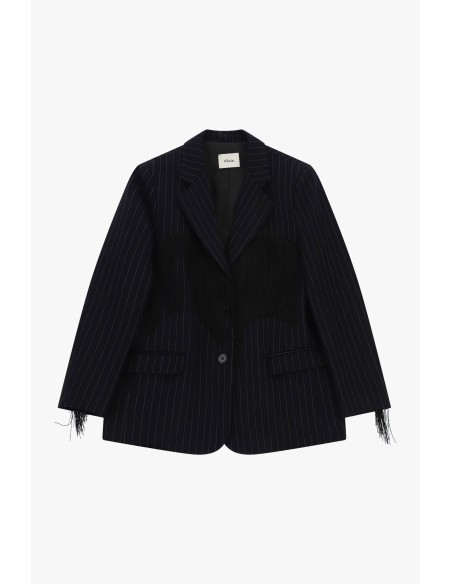 Blazer à rayures tennis avec franges appliquées Dixie