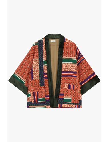 Lichte patchworkjas met wijde mouwen Dixie