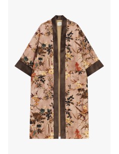 Dusterjas met bloemenprint en contrasterende biezen van Dixie