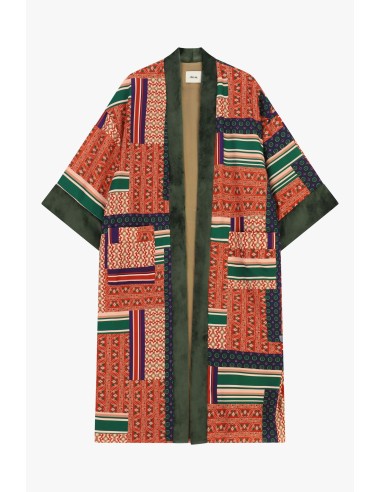 Manteau duster à motif patchwork avec poches frontales Dixie