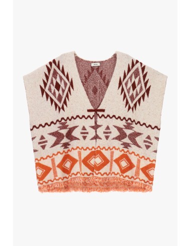 Poncho à motifs géométriques et franges Dixie