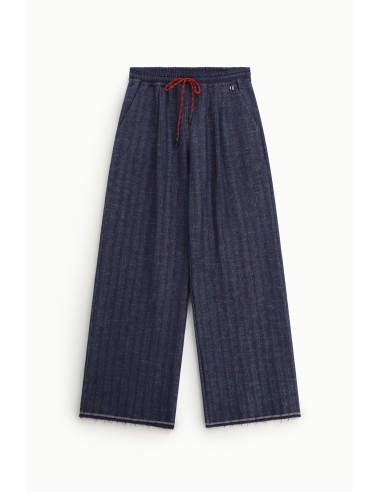 Pantalon palazzo rayé avec cordon de serrage et bas vif Dixie