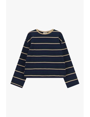 Dixie T-shirt met lange mouwen, strepen en ronde hals